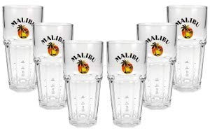 Malibu Longdrink Glas Gläser 2/4cl geeicht - 6er Set