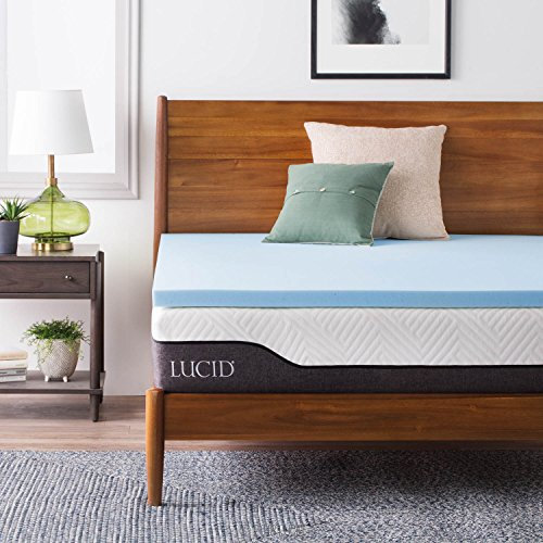 LUCID Cubrecolchón de Espuma viscoelástica con infusión de Gel ventilado, tamaño Individual