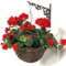 Primrose Premium Large Artificial Outdoor Hanging Baskets With Flowers (Red Geranium, Set of 1)