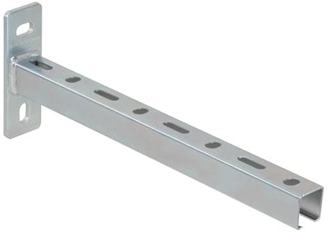 Dalsys Schienenkonsole, Wandausleger 38/40 Silber 48cm, 1 Stück, Wandträger, Schwerlastträger aus verzinktem Stahl, korrosionsbeständig