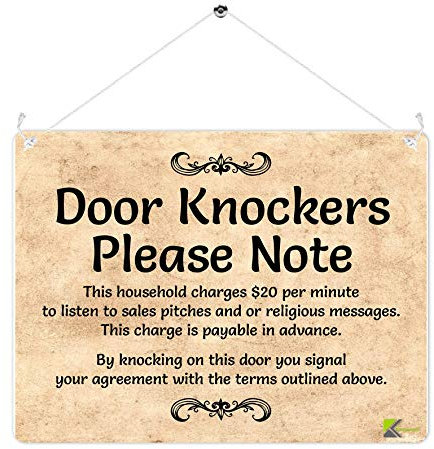 Kruzroyal MP371 Funny sign for Door knockers Funny Novelty Retro Vintage Metal Wall Sign Plaque 20cm x 15cm