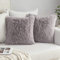 MIULEE 2er Set Kissenbezüge Künstlich Pelz Sofakissen Dekorative Dekokissen Kuschelkissen Plüschkissen Kuschelig Couchkissen Superweich Kissen Flauschig Kissenbezug für Sofa 60x60 cm Grau