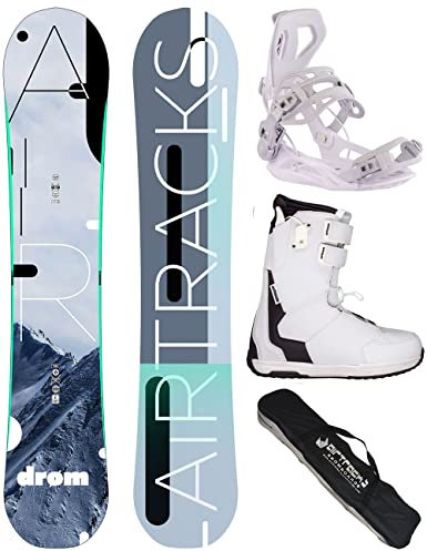 Airtracks Damen Snowboard-Set Freestyle Freeride Drom Lady Rocker 145 + Snowboard Bindung Master W + Snowboardboots Master QL W 39 + Sb Bag