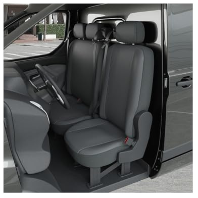 DBS Sitzbezug für Auto/Nutzfahrzeuge, Kunstleder, passgenau – schnelle Montage – kompatibel mit Airbag – Isofix – 1013189