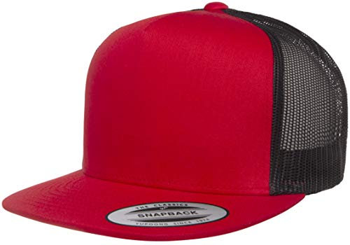 Yupoong Herren Classic Trucker Cap 2-Tone Hut, Rot/Schwarz, Einheitsgröße