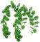 Aisamco 2 pièces Feuilles de Palmier artificielles Guirlande Feuilles de Vigne suspendues Guirlande Verdure 29 Feuilles de 180 cm de Longueur pour la décoration Murale de Mariage à la Maison