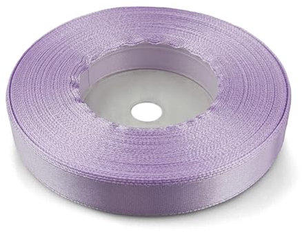 Netuno 1x Satinband Lila 12 mm x 32 m Geschenkband Hochzeit Deko Stoffband Schleifen farbig zum Verpacken Dekoration Geschenke Schleifenband elegant bunt Schleifenbänder Satinbänder silk ribbon