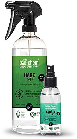 bio-chem Pflege-Set 2-teilig für Gartengeräte| Reinigung & Pflege | 1x Harzlöser 750 ml + 1x Gerätepflege 100 ml Pflegespray | ideal für Kettensäge, Strauchscheren u.v.m.