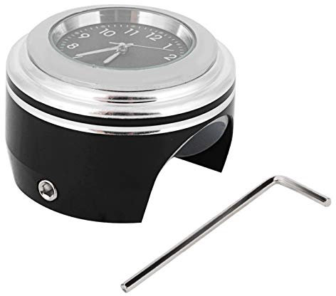 Motorrad Modifikation Quarzuhr Uhr, Motorrad Modifikation Lenkerhalterung Wasserdichte Quarzuhr Uhr Zubehör für Uhr Motorrad Motorrad Lenkeruhr Lenkeruhr(Weißes Zifferblatt, schwarzes Zifferblatt)