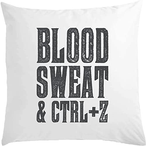 Blood Sweat and Ctrl Plus Z Weißes Kissen 40x40cm mit Füllung Weiß One Size