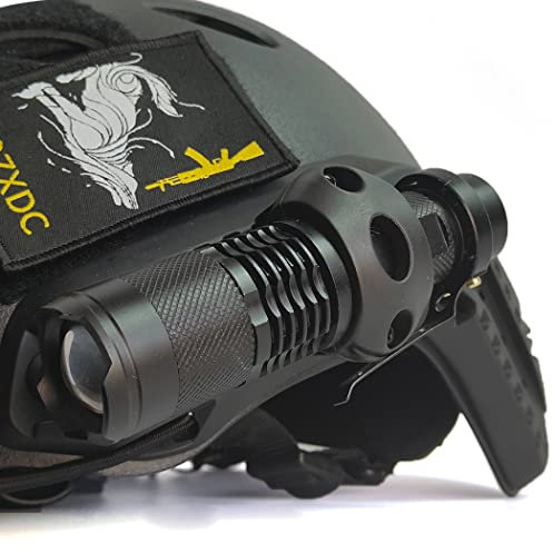 AQzxdc Linterna Táctica De Luz Fuerte (350/800/1000/1200 Lúmenes), Recargable De Alta Potencia, para Raíles Laterales de Cascos Fast/Mich, y Todos Los Adaptadores De Rieles De 20MM,T6 1000,MAX