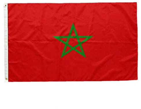 Fituenly Drapeau Maroc 90 X 150 Cm Maroc Drapeau National Résistant Aux UV Maroc Bannière Drapeau Polyester pour Défilé en Plein Air