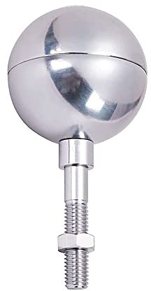 3 Zoll Fahnenmast Ball, Fahnenmast Topper Aluminium Eloxiert Fahnenmast Ball Top Ornament Fahnenmast Dekoration Outdoor Fahnenmast Kappen(Silber)