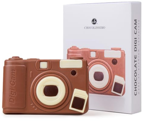 Schokoladiger Fotoapparat - Fotoapparat aus Schokolade | Schokoladenfigur | Geschenk | Geburtstag | Mann | Frau | Junge | Mädchen | witzige Geschenkidee | Fotografie | Fotograf | Hobbyfotograf