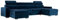 MKS MEBLE Sofa U Form, Wohnlandschaft U Form mit Schlaffunktion, Sofa mit Schlaffunktion, Sofa XXL, Couch mit Schlaffunktion, Polstersofa mit Bettkasten - Fox U Marineblau Monolith