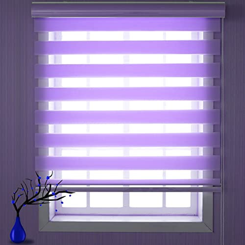 Verdunkelungsrollo Seitenzugrollo 75x320cm Doppelrollo verdunkelnd Wandmontage Thermorollo Hitzeschutzrollo Verdunklungsvorhang für Fenster und Tür Fensterrollo, Lila