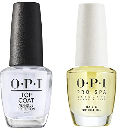 OPI ProSpa Nail and Cuticle Oil 14.8 ml & Top Coat, 15 ml