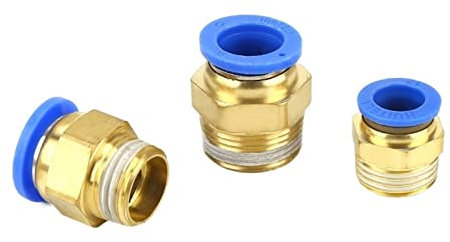 DOLUNTO 3 STÜCKE 12 mm - 16 mm Rohr auf 1/8 Zoll - 3/4 Zoll BSP Außengewinde Gerade 1 Touch Air Pneumatische Rohrverschraubung Schnellkupplung (Farbe : PC14-04)