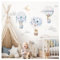 DEKO KINDERZIMMER Wandsticker Safaritiere im Heißluftballon Kinderzimmer Wandtattoo Giraffe Löwe Wandaufkleber Wolken Sterne Babyzimmer Wanddeko DK1059-2