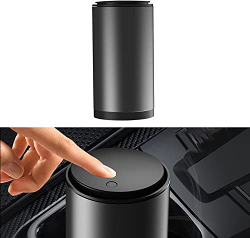 Mini Pattumiera per Auto Impermeabile, 300ml Bidone della Spazzatura in Lega di alluminio Portatile, Contenitore per Rifiuti con Coperchio e 35 Sacchi della Spazzatura, per auto casa ufficio scrivania