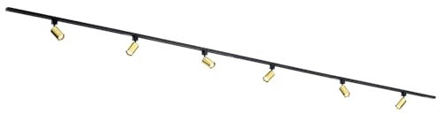 Qub Focus III 1-Phasen Led Schienensystem - 400cm - 6x GU10 Spots - 4x 1m Schienen - I-Form - Deckenstrahler Gold - Erweiterbar & flexibel - LED-kompatibel - Modernes Design Spot lampe