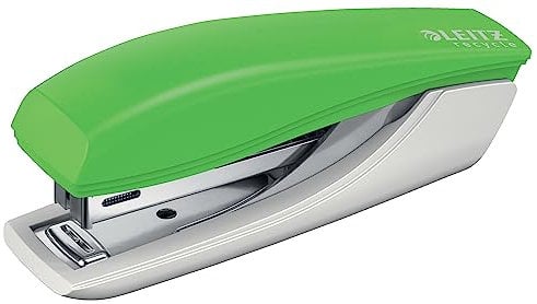 Leitz NeXXt Recycle Mini-Tacker für Büro & Schule, 10 Blatt, mit Heftklammerentferner, 100 Prozent recycelbar, umweltfreundlich, Recycle-Sortiment, grün, 56170055