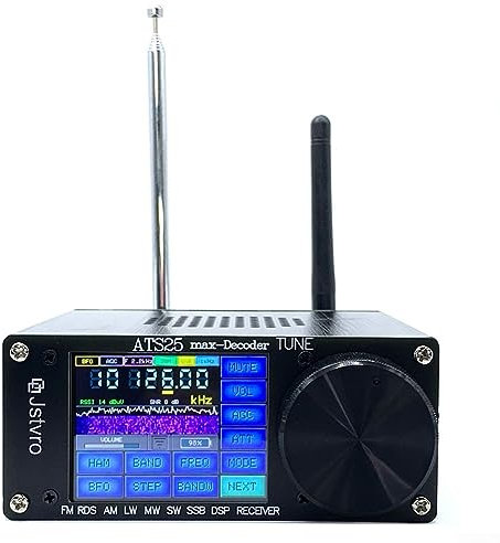 Funkempfänger, ATS-25Max Decoder SI4732 Vollradio für DSP FM LW MW SW SSB Empfänger 2,4 Zoll mit 2,4 Zoll Touchscreen
