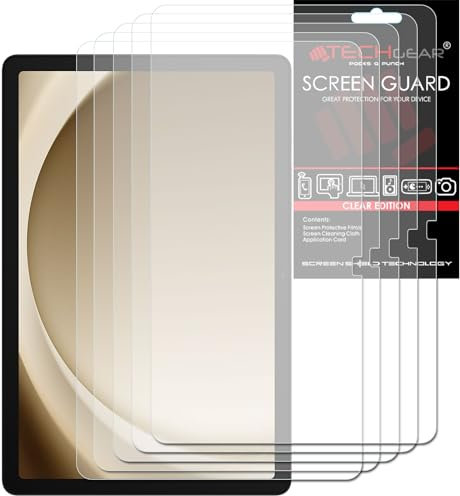 TECHGEAR 5 Pack Galaxy Tab A9 Plus 11 Screen Protectors (SM-X210 / SM-X215), Ultra CLEAR Screen Protector Guard Cover Designed for Samsung Galaxy Tab A9 Plus 11 2023
