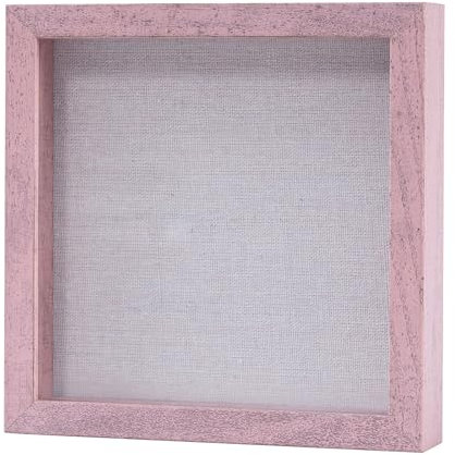 Muzilife 3D Bilderrahmen zum Befüllen 20x20 cm-Tiefer Holz Rahmen, Objektrahmen Shadow Box mit Glasscheibe, als Geschenk für Familie Freunde, Fotos Erinnerungsbox (GrauRosa, 20x20cm)