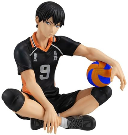 Gooyeh Haikyuu Figur Tobio Kageyama Anime Figuren sitzend mit einem Ball Statue Modell niedlich der Action-Figur Desktop-Einrichtungen Geburtstag 10cm