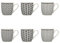 NOVASTYL - Lot 6 tasse café graphik 18cl en porcelaine 3 décors assortis - 2414132