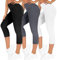 TNNZEET 3er Pack Capri Leggings Damen 3/4 für Sport, 7/8 Leggins High Waist Hose Sporthose für Gym Yoga(Schwarz/Dunkelgrau/Weiß,3XL)