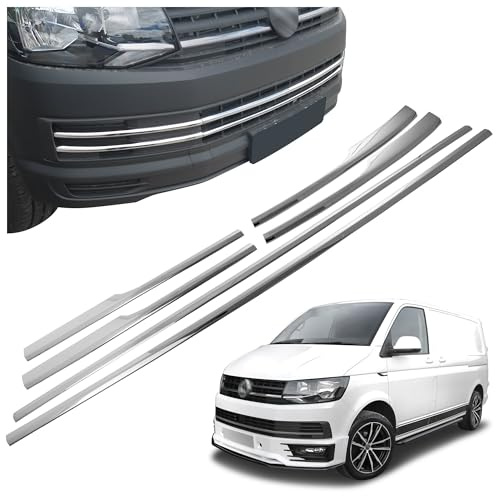 CHROMEMASTER | Kompatibel mit VW T6 Transporter 2015-2019 | Chromleisten Stoßstange Vorne, untere Zierblende der Frontschürze, Rostfreier Stahl Poliert | Attraktives Erscheinungsbild des Fahrzeugs