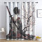 Generisch Samurai Mädchen Vorhang, Schönes Gardinen mit Ösen 2er Set Verdunkelungsvorhang, Samurai Vorhänge, Wohnzimmer Schlafzimmer Kinderzimmer Blickdichte vorhänge, 137x117 cm 2u&k-34
