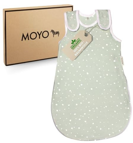 MOYO Baby-Schlafsack in Mint I Atmungsaktiver Winterschlafsack in 62/68 I Gefütterter Ganzjahres-schlafsack 2.5 TOG I Neugeborenen-Schlafsack aus 100% Bio-Baumwolle I Mitwachsender Babyschlafsack
