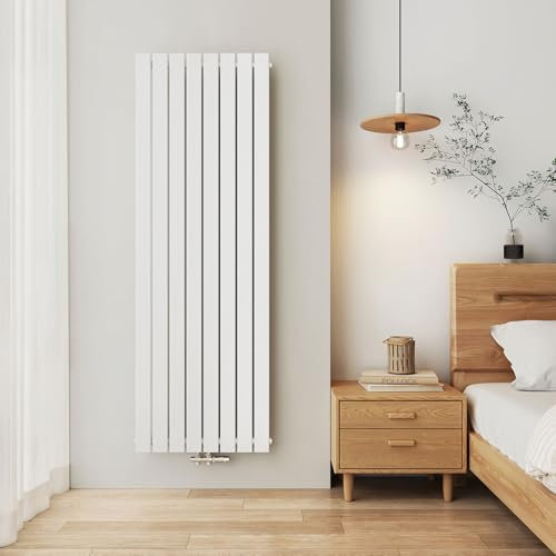 EMKE Heizkörper Vertikal 1800x620 mm, Flachheizkörper Mittelanschluss Design Heizkörper Flach Paneelheizkörper Einlagig Wandheizkörper Weiß 1265 Watt