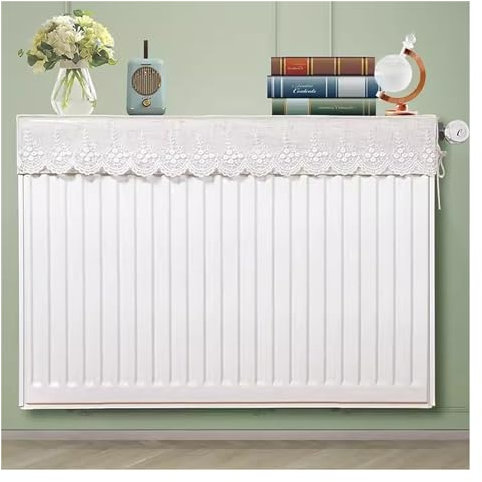 White Shelf To Go Over Radiator with Dust Cover, Home Tea Room Cafe Plant Shelf Indoor Upper Radiator with Curved Side Wing, Flexibly Splicable, Drilling Free Installation (Color : White, Size : L 3