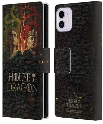 Head Case Designs Offizielle House of The Dragon: Television Series Rhaenyra Und Alicent Staffel 2 Schlüsselkunst Leder Brieftaschen Handyhülle Hülle Huelle kompatibel mit Apple iPhone 11