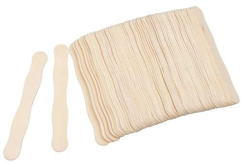 ANTETOK 20cm 50pcs Fan Sticks Storage in Box for Wedding and Crafts, Wooden Craft Sticks for Crafting, Wooden Jumbo Lollipop Sticks and Popsicle Sticks for Craft, Large and Wide Lolly Sticks