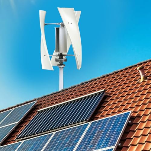 HENGJINGTR Kit de generador de turbina eólica Vertical trifásico de 1000 W a 1500 W, 12 V/24 V generador de imán Permanente de CA para casa, RV, Barco, Conjunto de Electricidad (con 3 aspas),48V