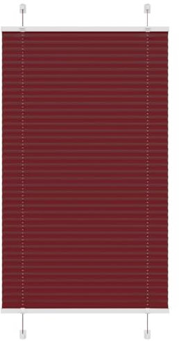 vidaXL Plissee Bordeauxrot 80x100 cm Stoffbreite 79,4 cm Polyester, Faltrollo, Klemmfix, Plisseerollo, Jalousie, Rollo, Plisseerollo für Fenster