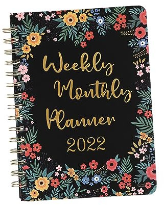 SHOWERORO 1 Stück 2024 Agenda 2022 Budgetplaner Woche Zeitplaner Liste Drahtgebundenes Tagebuch Zeitplan-notizblock Drahtgebundener Notizblock Zeitplan Handbuch Einfacher Planer Papier Black