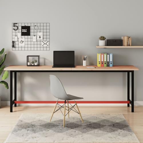 Furniture Select-Werkbank 220x55x81,5 cm Massivholz Buche und Metall