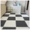 Interlocking Plush Carpet Tiles,Square Puzzle Rug,30pcs Fuzzy Foam Floor Tiles,30x30x1cm Thickned Fluffy Carpet Mats for Livingroom, Washable(Color:Gray + White)