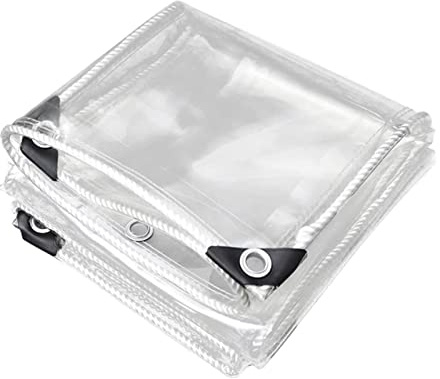 Lona de plástico transparente impermeable de 2 x 4 m con ojales para jardinería, camping y viajes