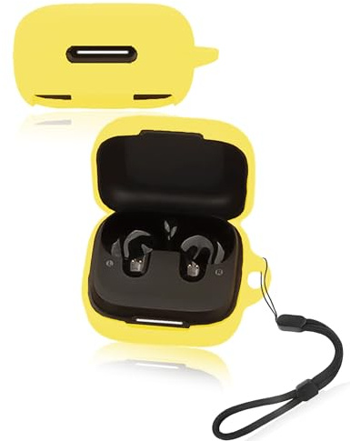 Funda protectora para auriculares inalámbricos Soundcore P30i, funda de silicona suave con cordón, agradable al tacto y duradero, color amarillo