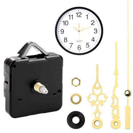 Quarz Uhrwerk Ersatzmechanismus, Uhrwerk Für Wanduhr, Uhrwerke Zum Selbsteinbau Mit Zeiger, Uhrmechanik Bewegungskit, Uhrwerke Kits Uhrwerk Mechanismus, für Heimwerker und Uhrmacher, Golden