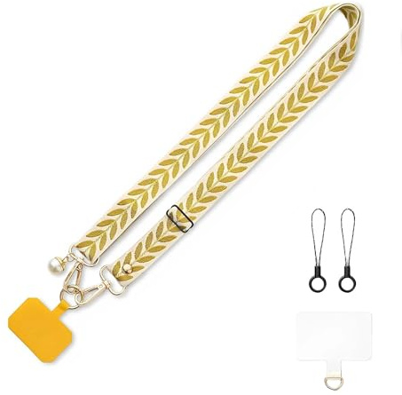 LERANXIN Chaîne de Téléphone Universelle Rose Lanière pour Téléphone à Suspendre Lanière Transversale Cordon pour Téléphone Réglable Cordon de Clés Réglable Lanières de Clés