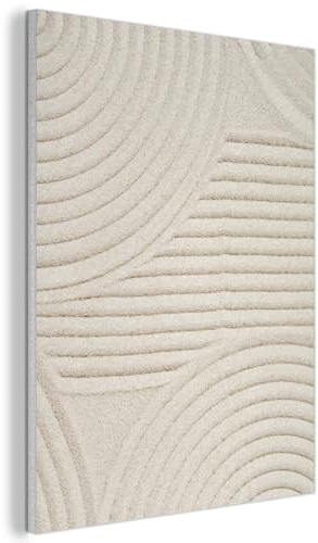 MuchoWow© Wandbilder Akustikpaneele Filz Deko Wohnung Bild Wohnzimmer | 70x100 cm - Wandpaneele Schallabsorber Wand Bilder Wandpaneel Wall Decor Muster - Abstrakt - Weiß