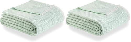 Todocama - Coperta in cotone extra morbido, quattro stagioni, copriletto multiuso, plaid per letto, coperta in pile, copriletto, copriletto, copriletto, copriletto. (120 x 180 cm, verde menta),